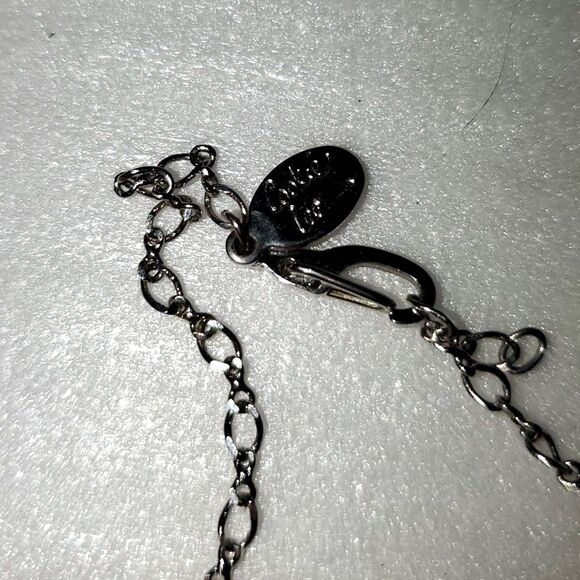 A Cookie Lee Ankle Bracelet Pink Rhinestone Flower Charm Silver Tone Chain - Picture 4 of 11